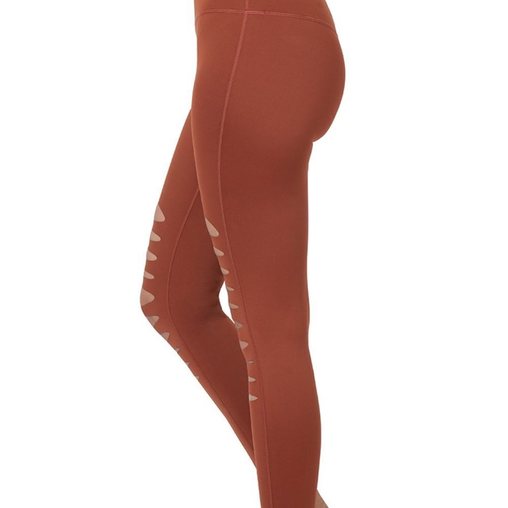 Travel Passions - Dark Rust Athletic Knee Cut Out Leggings - Picture 3 of 5